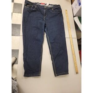 Baby Phat Jeans Sz 26 Dark Wash Denim Capri‎ Pants Embellished Rhinestone Detail